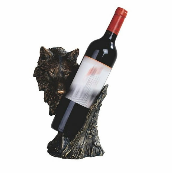 FC Design 10.25"H Wolf Bust Wine Rack Bottle Holder Dining Room Decoration Figurine
