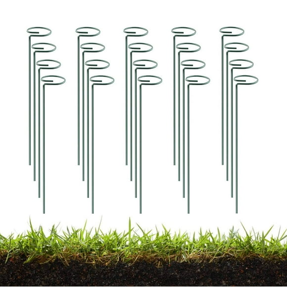 MTB Green 24 inch Single Stem Plant Stakes Flower Support Rings, Pack of 20,Gardening Planter Cages for Single Stem Flowers, Amaryllis, Peony, Lily,Narcissus