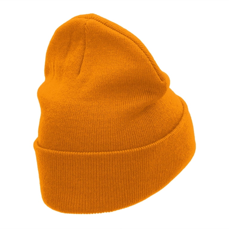 Mount Fuji Embroidered 12 Inch Long Knitted Beanie - Yellow OSFM