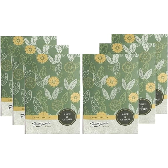 FloralSimplicity 6 Pack of Sage and Citrus Scented Sachets
