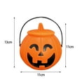 thumbnail image 2 of Durable Halloween Pumpkin Candy Bucket with Lid Trick or Treating Basket, Lightweight Jar Gift Basket with Handles, 2 of 10