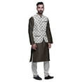 thumbnail image 2 of Atasi Ethnic Kurta Churidar Pajama Set With Printed Nehru Jacket Set For Mens, 2 of 3
