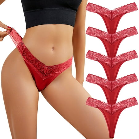 

GWAABD Plus Size Panties for Women Underpants Panties Underwear Panties Bikini Solid Womens Briefs Knickers Gift 5 Pieces Lace Panties for Womens