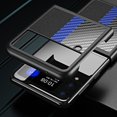 thumbnail image 5 of Carbon Fiber Pattern Pu Leather Case Compatible With Samsung Galaxy Z Flip 4, Hard Pc Frame Shockproof Cover, 5 of 5