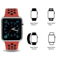 thumbnail image 4 of Apple Watch Band 38MM 40MM 42MM 44MM, Silicone Sport Bands, Breathable Silicone Replacement Watch Strap for Apple Watch Series 1, 2, 3, 4, 5 S/M & M/L (19-Colors), 4 of 7