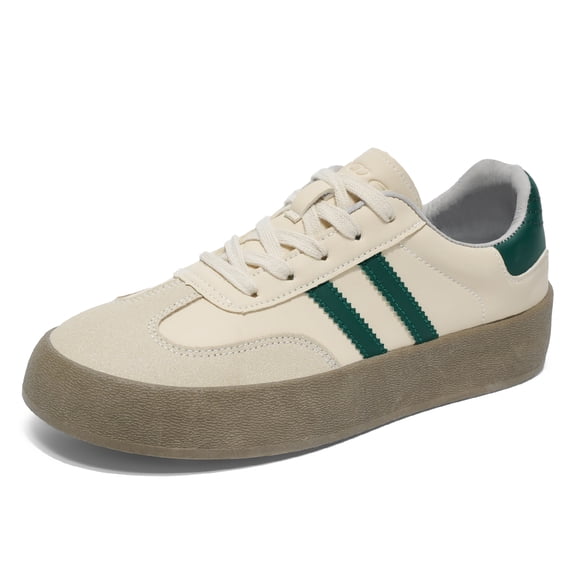 Men's Casual Walking Shoes Low-Top Retro Sneakers with Contrast Strap and Chunky Cushioned Sole