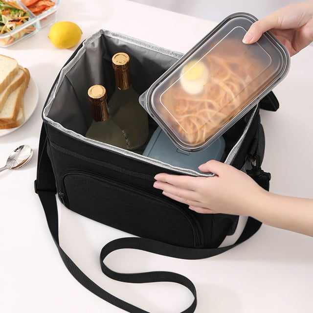 Sac à Lunch Isotherme pour Adultes - Grand 11.42X8.66X9.45 Po Sac Isotherme Réutilisable avec Sangle Réglable, Tissu 900D Étanche, Garde les Aliments Chauds/froids pendant des Heures, Parfait pour le Travail, le Pique-Nique et les Courses