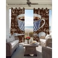 thumbnail image 6 of Coffee Kitchen Curtains Pastoral Vintage Art Cafe Short Curtains for Bathroom Blackout Window Curtain Grommet Small Window Treatment Tier Drapes for Bedroom Living Room 42"x45"x2, 6 of 9