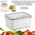 thumbnail image 1 of Sealed Storage Container Set of 3 Airtight Food Storage Containers with Colander Baskets 1750ml Plastic Produce Keepers for Vegetables Fruit Berry Lettuce(Gray,1Pc) by JASKFLY, 1 of 9