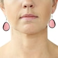 thumbnail image 2 of Chips Tagua Earrings Pink Handmade Fair Trade, 2 of 2