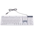 thumbnail image 3 of USB Glowing Wired Computer Keyboard with Creative Round Keys 1 Set Practical White Keyboard, 3 of 9