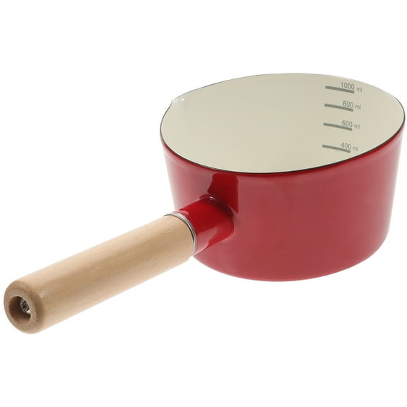 CATIEBYE Red Enamel Nonstick Saucepan for Heating and Small Meals, Cookware for Kitchen Use