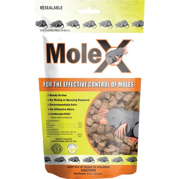 RatX Killer Pellets, 8 oz. Bag EcoClear Products 620204, MoleX All-Natural Non-Toxic Humane Mole