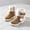Khaki, variant on Eltusu Girls Winter Snow Boots, Mid-Calf No Slip Warm Princess Windproof Boots Black Size 12 Little Kids