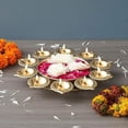 thumbnail image 4 of Accessorize Kingdom Golden Metal Handcrafted Designer Urli with 10 Diyas - Elegant Home Decor Centerpiece, for Diwali, Birthdays, Anniversaries, and Special Occasions, 4 of 4