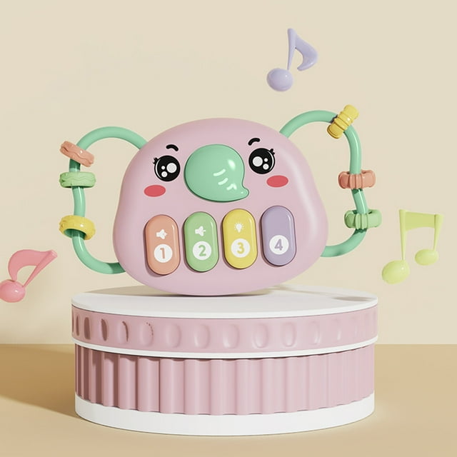 Infant Hand Piano Toy, Early Education Grasping Toy, Musical Learning Instrument, Baby Hand Drum, Safe Plastic Material, Colorful Lights, Develops Motor Skills for 0-3 Months