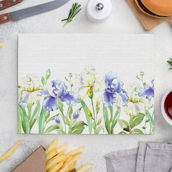 Place Mats Set,Decorative Table Place Mats For For In Door Dinning,Heat Insulation Stain Resistant Table Mats(Flower)