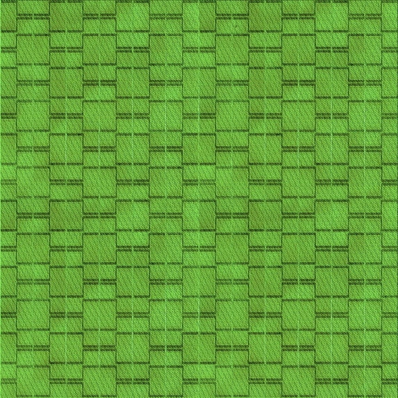 Ahgly Company Machine Washable Indoor Square Transitional Dark Lime Green Area Rugs, 8' Square
