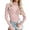 Pink, variant on CAIXIA Valentines Day Women's Long Sleeve Love Print See Through Sheer Mesh Crop Top Tee T Shirts