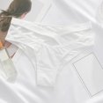 thumbnail image 4 of Gibobby Braguita cintura alta Tangas sin costuras para mujer Ropa interior Dama Cintura Tanga Tangas Color sólido(Blanco， M), 4 of 5