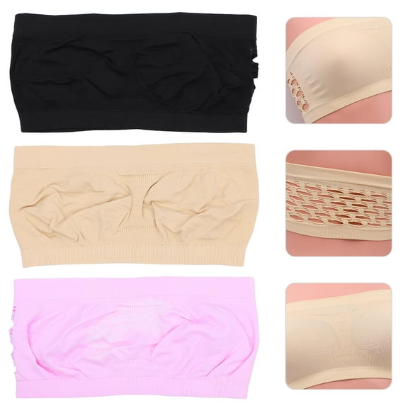 MIPCASE 3Pcs Female Camisole Black Stylish Sleeveless Tube Top Comfortable Daily Wear