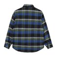 thumbnail image 3 of LEBONYARD Mens Coats and Jackets Clearance Plus Size,Plus Size Mens Jackets,Men's Casual Personality Checkered Printing Button Lapel Fashion Long Sleeve Shirt. Blue L, 3 of 3
