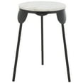 thumbnail image 5 of SAFAVIEH Everbrooke Marble Round Powder Coat End Table, White Marble/Black, 5 of 9