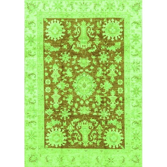 Ahgly Company Indoor Rectangle Abstract Green Modern Area Rugs, 8' x 10'