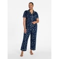 thumbnail image 2 of Joyspun Women's Dreamy Soft Collection Notch Collar Top and Capri Pants Pajama Set, 2-Piece, Sizes XS-3X, 2 of 5