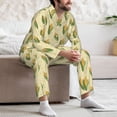 thumbnail image 7 of Fuzoiu Yellow Corn Print Men's Long-Sleeved Pajama,Lounge Button Down Nightwear,Mens Notch Collar Pajama Set -XX-Large, 7 of 7