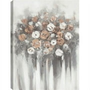 30 x 40 in. White & Orange Flowers Oil Painting