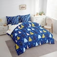 thumbnail image 3 of Feelyou Blue Xmas Tree Bedding Comforter Set 7pcs, Merry Christmas Queen Bedding Sets, Princess Fairy Tale Reversible Queen Sheet Sets, Microfiber Bedroom Decor, 3 of 7