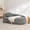 Gray, variant on DRNANLIT Oval Single Lounge Chair with Boucle Fabric, Ergonomic Accent Chair with Matching Pillow for Small Space, Bedroom & Living Room Use, Brown