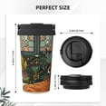 thumbnail image 3 of Uemuo Fox Bathtub Floral Art Print Carry Insulated Coffee Mug, Travel Mug with Hidden Handle, Insulated Coffee Flask, Leak-proof Travel Mug Insulated Mug for Office, 3 of 8