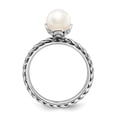 thumbnail image 2 of 925 Sterling Silver Stack Exp. 7.0-7.5mm White FW Cultured Pearl Ring Size: 5; for Adults and Teens; for Women and Men, 2 of 5