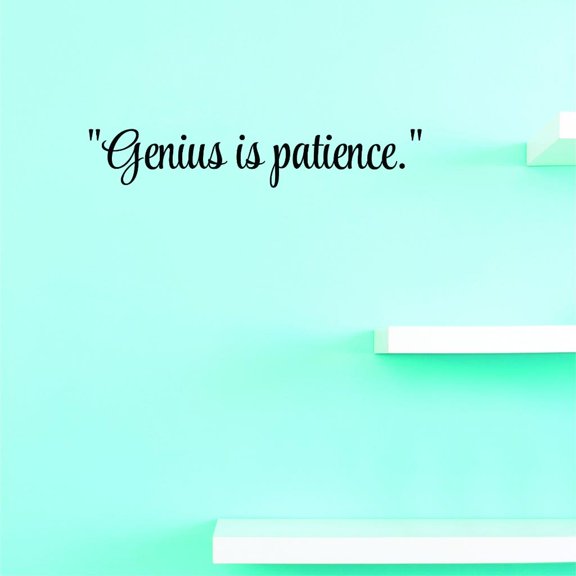 Custom Decals Genius Is Patience.Wall Art Size: 10 X 36 Inches Color: Black