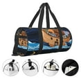 thumbnail image 5 of Disketp 45l Foldable Duffel Bag,Water-Resistant Sports Gym Bag,Portable Weekender Bag Lightweight For Travel,Fitness And Camping-Ocean Scene With Noah'S Ark, 5 of 8