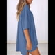 thumbnail image 4 of Traje Casual de Dos Piezas para Mujer, Camisa Holgada de Verano, Pantalones Cortos de Ciclismo, Ropa de Viaje para el Aeropuerto. Azul XXL, 4 of 7