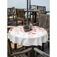 thumbnail image 2 of Outdoor Tablecloth with Umbrella Hole Zipper Orange Eucalyptus Round Tablecloth 54" Waterproof Outside Table Cloth Botanical Leaves Branch Spring Summer Patio Table Cover Tablecloths for Picnic Party, 2 of 8