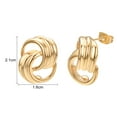 thumbnail image 3 of Yoursfs Rose Gold Spiral Stud Earrings for Women Double Hoop Crossover Earrings Pierced Ears Stainless Steel for Jewelry for Bride, 3 of 6