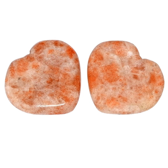 Sunstone Stone Heart - Pack of 2 Crystal Heart Stones