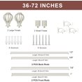 thumbnail image 4 of Antique White Double Curtain Rods for Window 36-72", Double Drapery Rods with Round Cage & Barrel Finials, Adjustable 1-Inch Front and 5/8 Inch Back Dual Curtain Rod, 4 of 12
