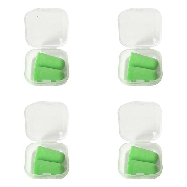 YWIYIUD 4Pack Reusable Ear Plugs 1inch, Soft Ear Plugs Foam Earplug with Plastic Storage Case, Ear Plugs for Sleeping, Traveling Portable Box Earplugs