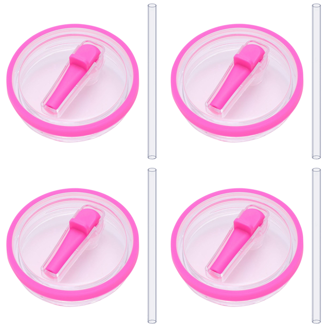 Tapa Pajita Abatible para 40Oz Cubierta Repuesto A Prueba Derrames (rosa) Color Rojo