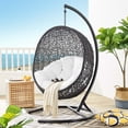 thumbnail image 3 of Modway Encase Outdoor Patio Rattan Swing Lounge Chair in Turquoise/Black, 3 of 10