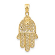 Auriga Fine Jewelry 14K Yellow Gold Hand Of God Pendant for Women(L- 25mm, W- 14mm)