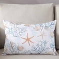 thumbnail image 3 of Beach Coastal Throw Pillow Cover 20 x 26 Inch Decorative Pillow Cover Nautical Summer Starfish Coral Sea Lumbar Pillowcase Seasonal Rectangle Cushion Case for Couch Sofa Bed Living Room, 3 of 7