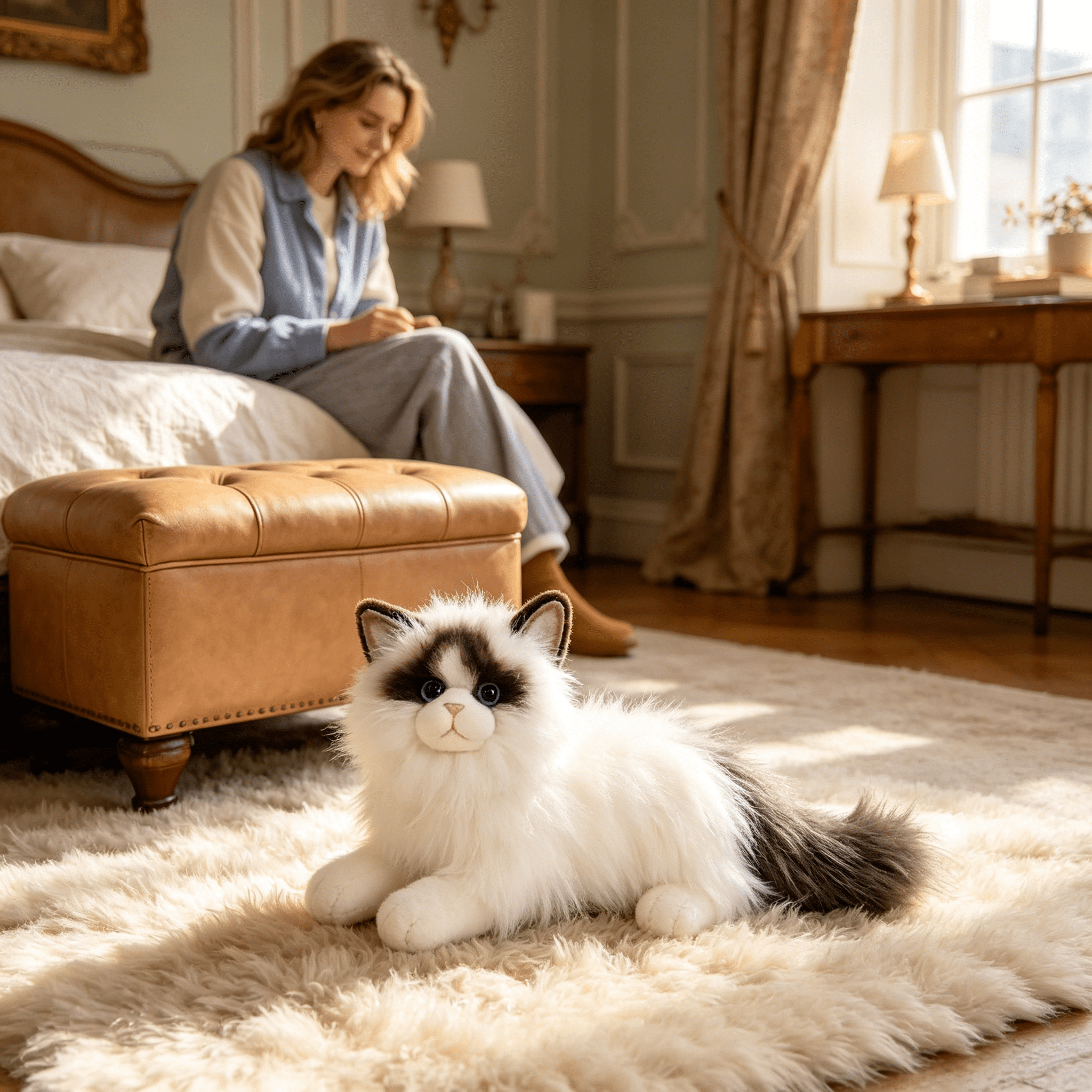 BESTSKY 2026 New Cat Pets,Handmade Weighted Stuffed Animals,Cat Plush Toy,Ragdoll Cat for Home Decor,Cuddling,Kids' Bedroom,Gift for Cat Lovers,Relaxation,Stress Relief