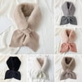 thumbnail image 2 of comerut Winter Warm Faux Fur Scarf Solid Color Super Soft Ultra-Thick Women Luxury Knitted Faux Fur Neck Warmer Scarf, 2 of 8