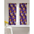 thumbnail image 3 of Halloween Tier Curtains 45 Inch Length,Sheer Curtains for Bedroom Living Room Window Orange Yellow Pumpkin Purple Black Castle Rod Pocket Drapes Kitchen Curtains Small Half Window 27.5"x45" 2 Panels, 3 of 7